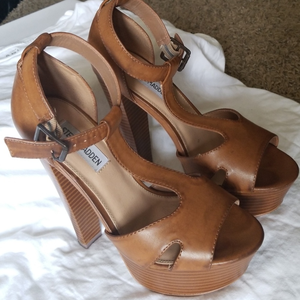 Steve Madden Heels Dunes Cognac